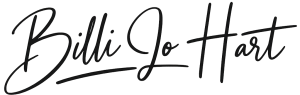 Billi Jo Hart in script font.
